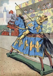 Escena de la historia de Francia en juguetes: La muerte del Rey de Francia Enrique II (1519-1559). El día de la boda de su hija Isabel con Felipe II de España, 30 de junio