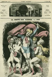 La huelga de los empleados, la ilustración sugiere vestir a las bailarinas de "La Danse" de Jean-Baptiste Carpeaux antes del invierno. Portada en "L