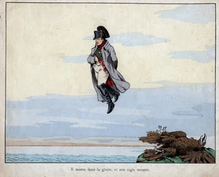 La muerte de Napoleón, 5 de mayo de 1821 - litografía de Job (Jacques Onfroy de Breville) de "Le Grand Napoléon des Petites Enfants" 1893