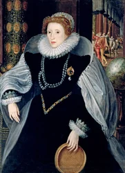 Retrato de la reina Isabel I en traje de gala, c.1583 (óleo sobre lienzo)